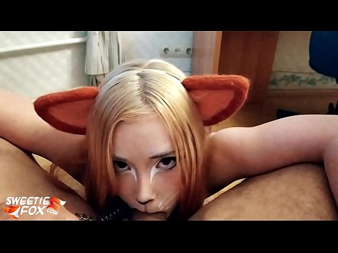 ❤️ Kitsune llyncu dick a cum yn ei cheg ❤️❌ Fideos rhyw wrthon ni ❌